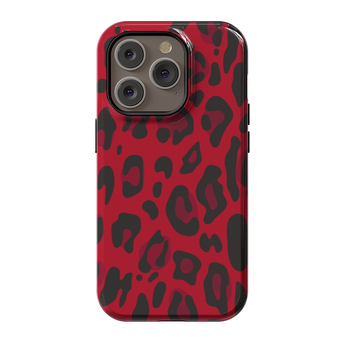 iPhone 14 Pro StrongFit red animal print by haroulita