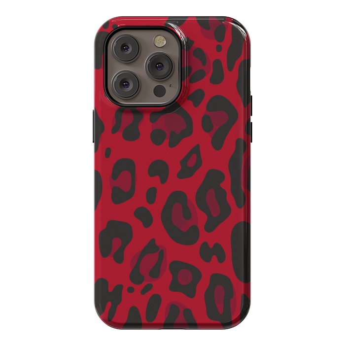 iPhone 14 Pro max StrongFit red animal print by haroulita