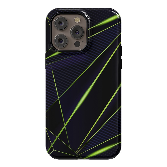 iPhone 14 Pro max StrongFit vivid green geometric by haroulita