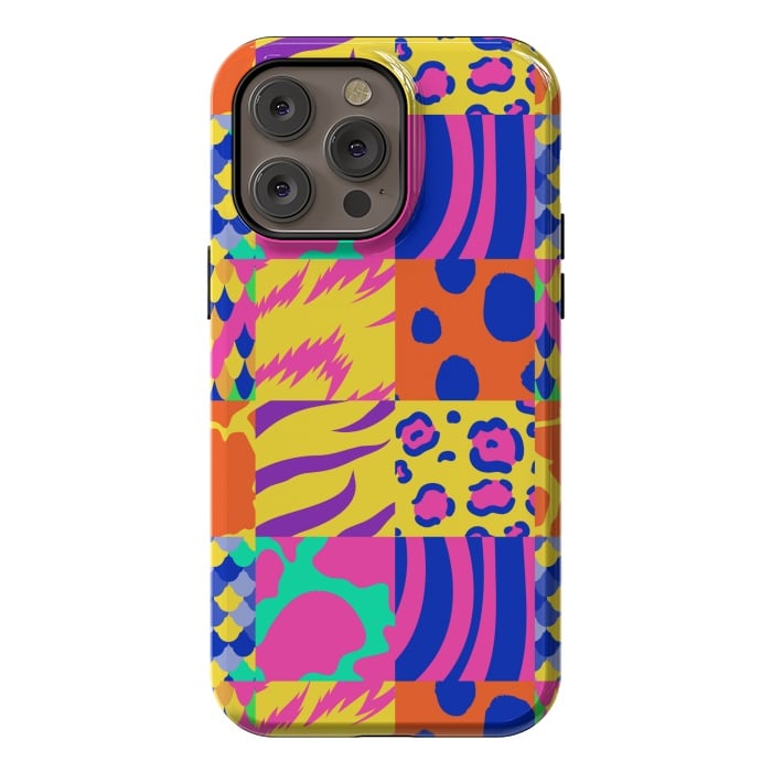 iPhone 14 Pro max StrongFit COLOURFUL ANIMAL PRINT by MALLIKA