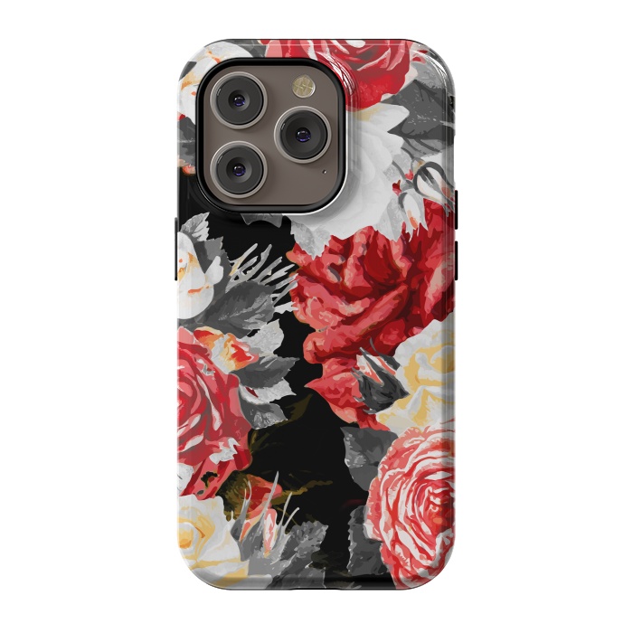 iPhone 14 Pro StrongFit Red and white roses by Oana 