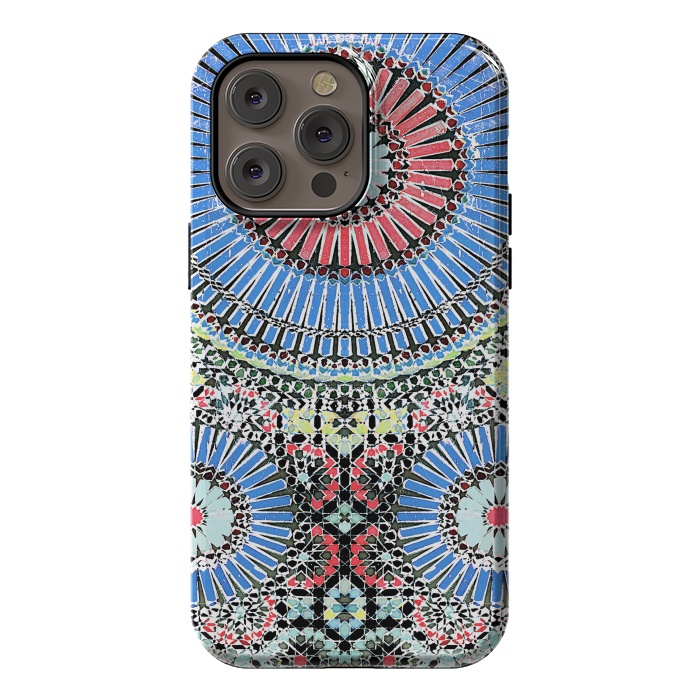 iPhone 14 Pro max StrongFit Colorful Moroccan inspired mosaic tiles by Oana 