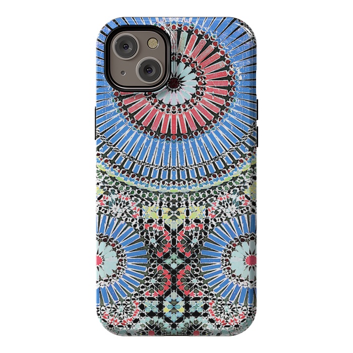 iPhone 14 Plus StrongFit Colorful Moroccan inspired mosaic tiles by Oana 