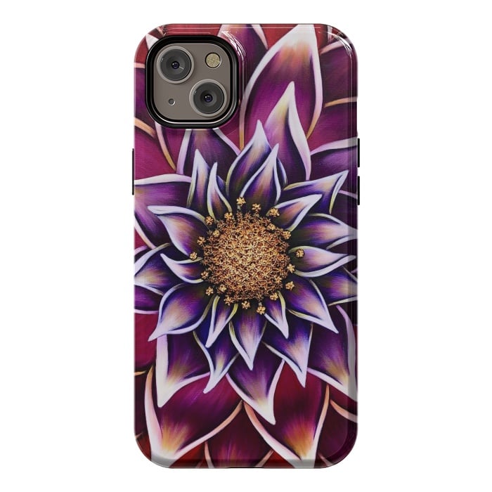 iPhone 14 Plus StrongFit Gilded Dahlia by Denise Cassidy Wood