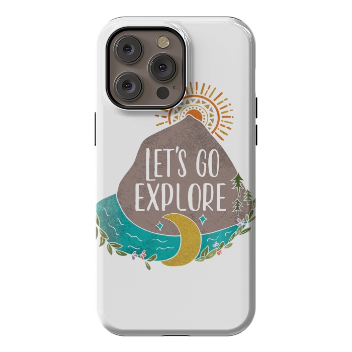 iPhone 14 Pro max StrongFit Let's Go Explore by Pom Graphic Design