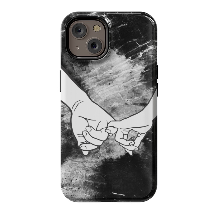 iPhone 14 StrongFit Couple holding hands dark marble by Oana 