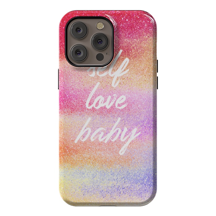 iPhone 14 Pro max StrongFit Self Love colorful gradient glitter by Oana 
