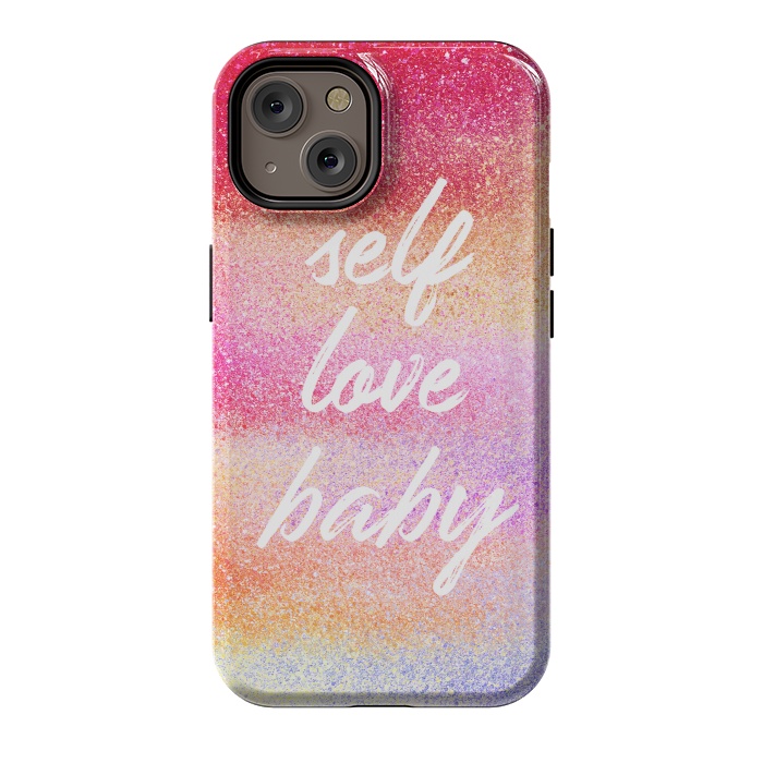 iPhone 14 StrongFit Self Love colorful gradient glitter by Oana 