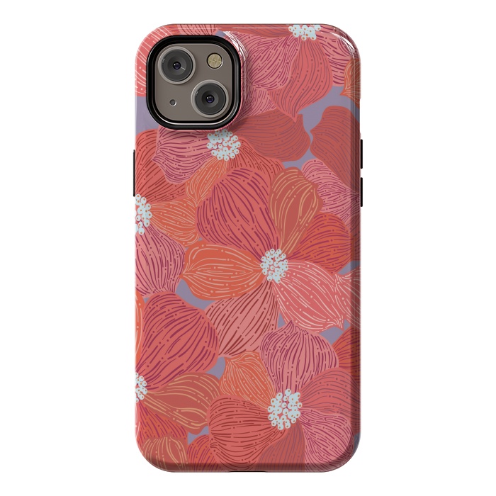 iPhone 14 Plus StrongFit Coral floral by Nina Leth