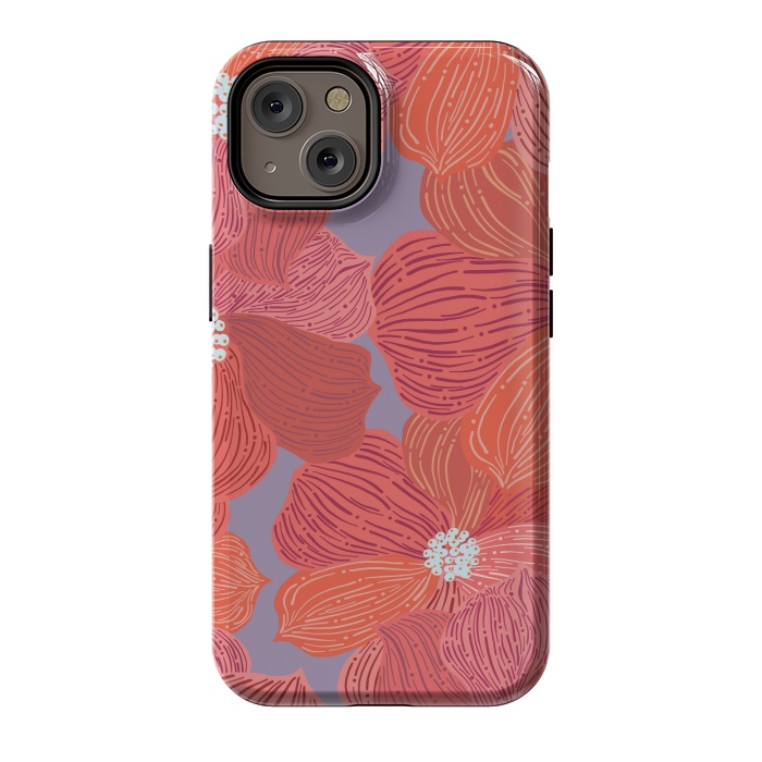 iPhone 14 StrongFit Coral floral by Nina Leth