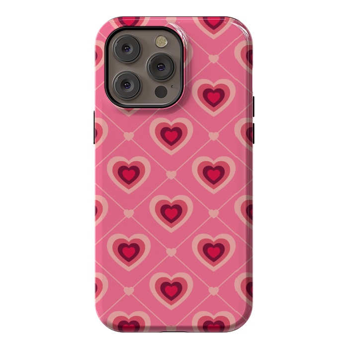 iPhone 14 Pro max StrongFit TED WHITE HEARTS PATTERN by MALLIKA