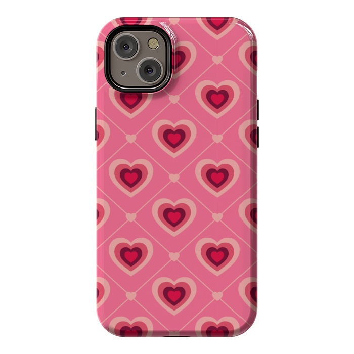 iPhone 14 Plus StrongFit TED WHITE HEARTS PATTERN by MALLIKA