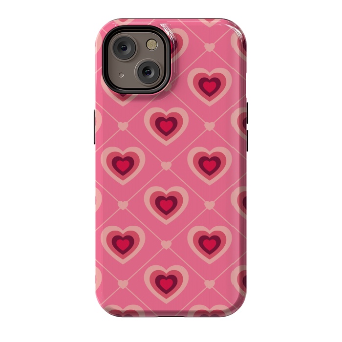 iPhone 14 StrongFit TED WHITE HEARTS PATTERN by MALLIKA