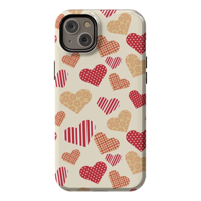 iPhone 14 Plus StrongFit RED GOLDEN HEARTS by MALLIKA