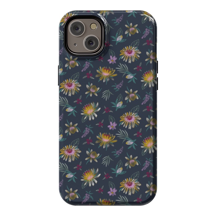 iPhone 14 Plus StrongFit Blue Floral by Tishya Oedit