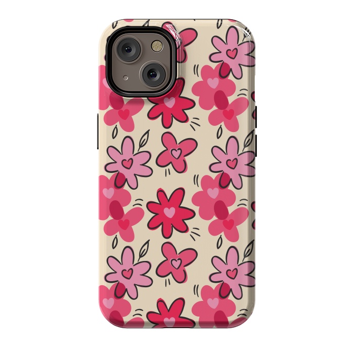 iPhone 14 StrongFit FLORAL HEART PATTERN by MALLIKA