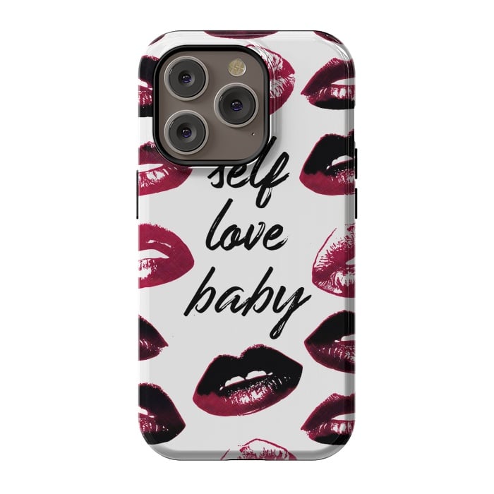 iPhone 14 Pro StrongFit Self love lipstick kisses by Oana 