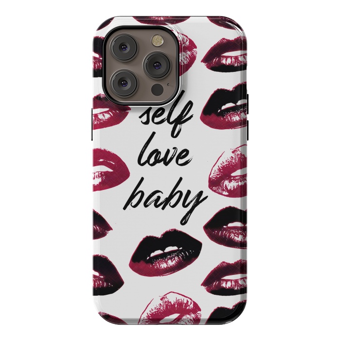 iPhone 14 Pro max StrongFit Self love lipstick kisses by Oana 