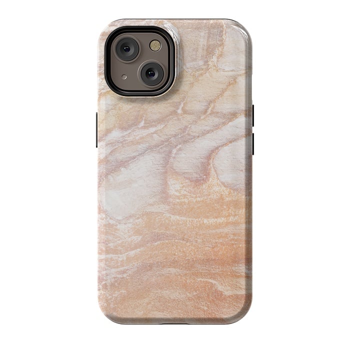 iPhone 14 StrongFit Gold sandstone marble art by Oana 