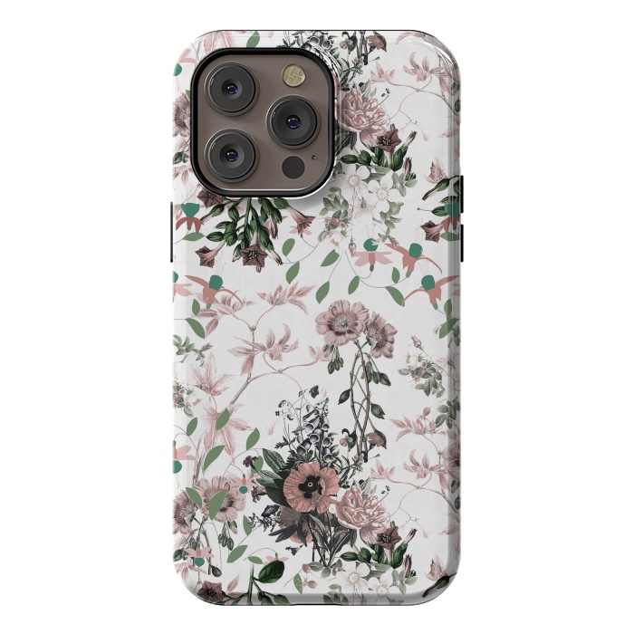 iPhone 14 Pro max StrongFit Pastel pink wild flower meadow by Oana 