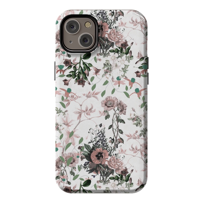 iPhone 14 Plus StrongFit Pastel pink wild flower meadow by Oana 