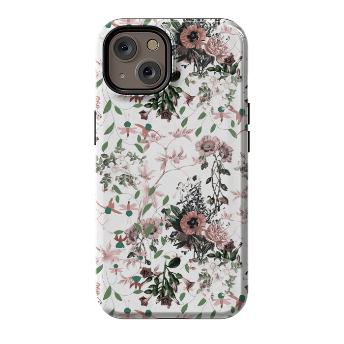 iPhone 14 StrongFit Pastel pink wild flower meadow by Oana 