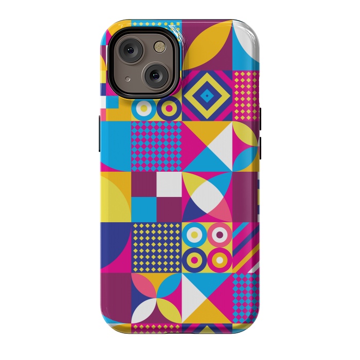 iPhone 14 StrongFit multi colour abstract pattern 3  by MALLIKA