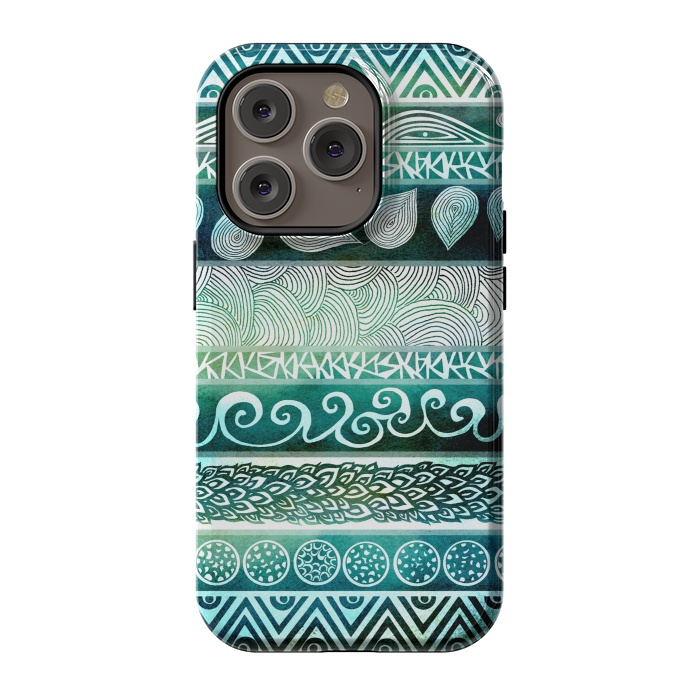 iPhone 14 Pro StrongFit Dreamy Tribal III by Pom Graphic Design