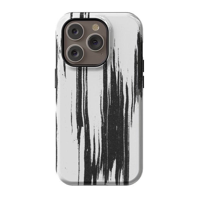 iPhone 14 Pro StrongFit Black ink brushstroke on white background by Oana 