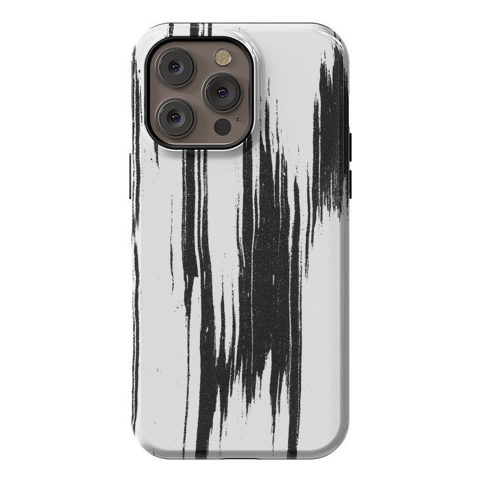 iPhone 14 Pro max StrongFit Black ink brushstroke on white background by Oana 