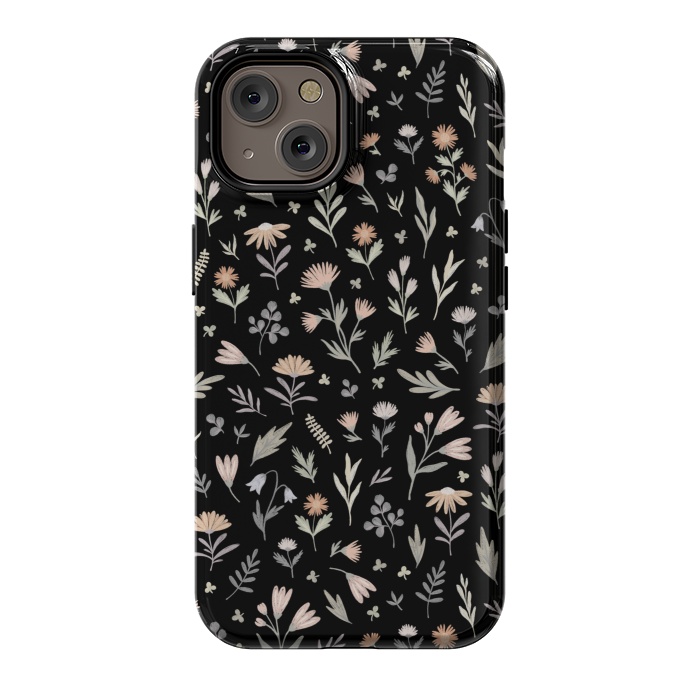 iPhone 14 StrongFit gentle flora on a black by Alena Ganzhela