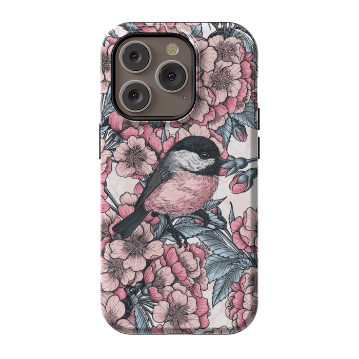 iPhone 14 Pro StrongFit Chickadee garden by Katerina Kirilova