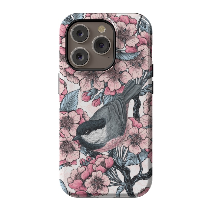 iPhone 14 Pro StrongFit Chickadee garden 2 by Katerina Kirilova