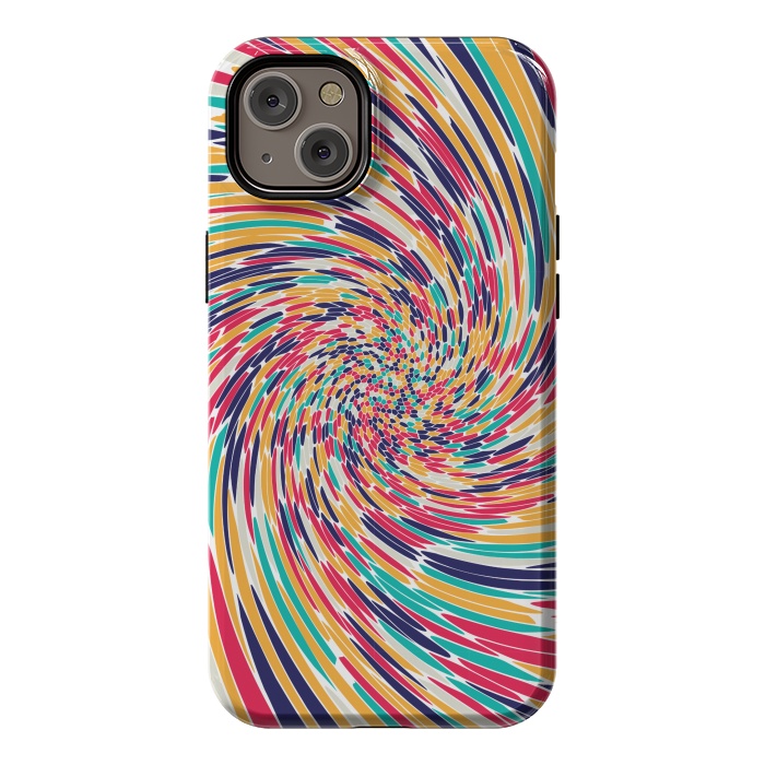 iPhone 14 Plus StrongFit multi colour spiral print 2 by MALLIKA