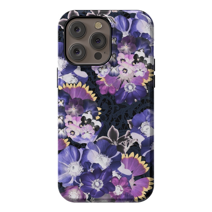 iPhone 14 Pro max StrongFit Purple flowers collage by Oana 
