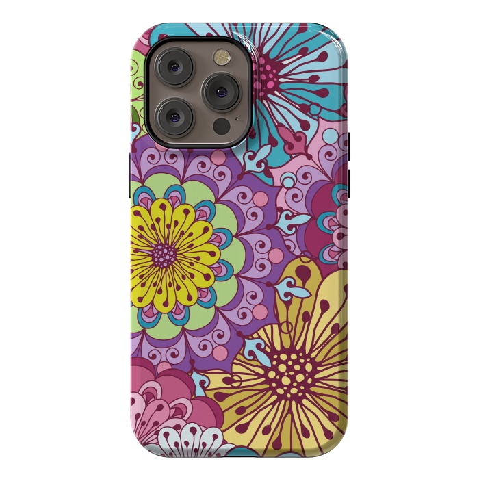 iPhone 14 Pro max StrongFit Brightly Colored Flowers by ArtsCase