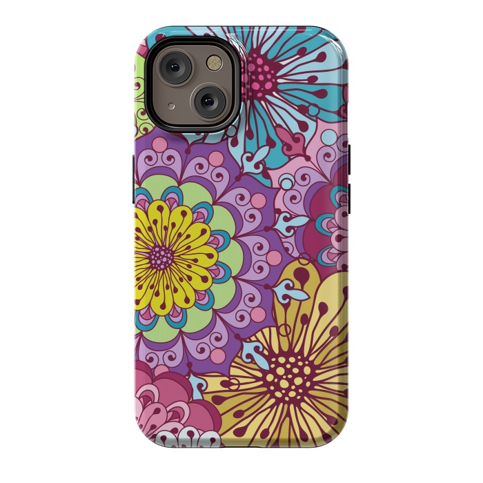iPhone 14 StrongFit Brightly Colored Flowers by ArtsCase