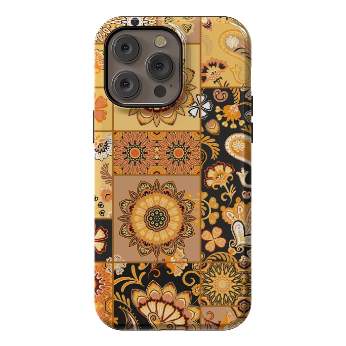 iPhone 14 Pro max StrongFit Patchwork with Paisley and Mandala in Colorful by ArtsCase