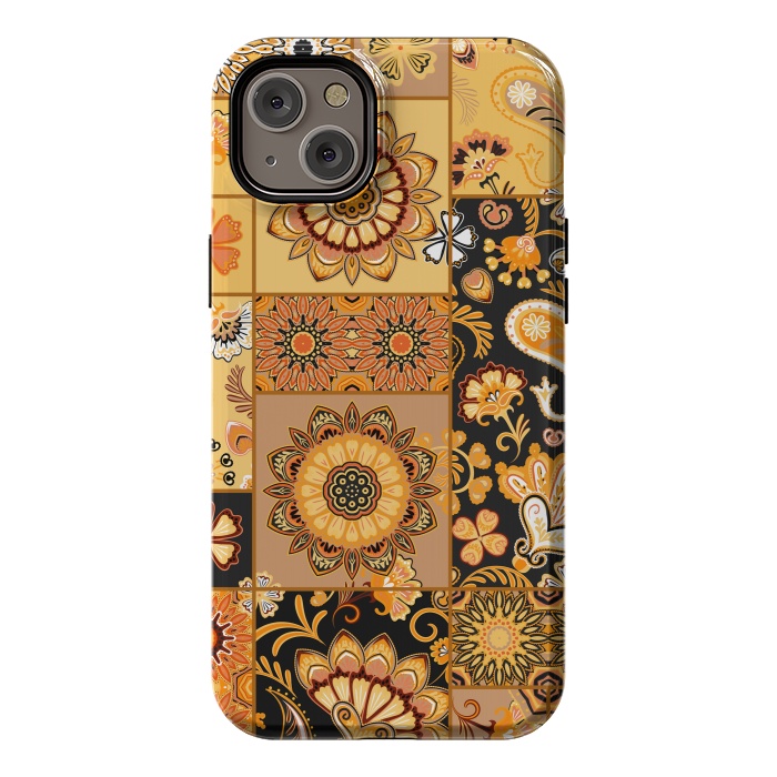 iPhone 14 Plus StrongFit Patchwork with Paisley and Mandala in Colorful by ArtsCase
