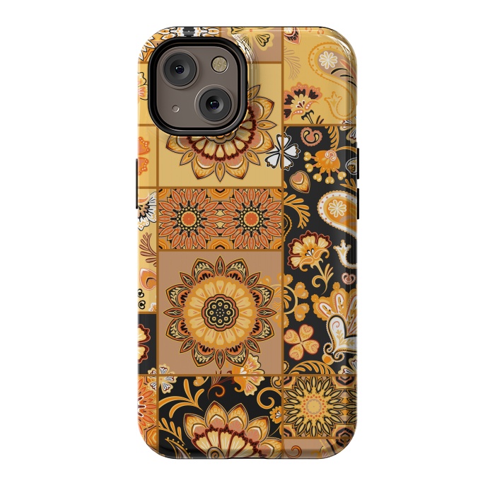 iPhone 14 StrongFit Patchwork with Paisley and Mandala in Colorful by ArtsCase