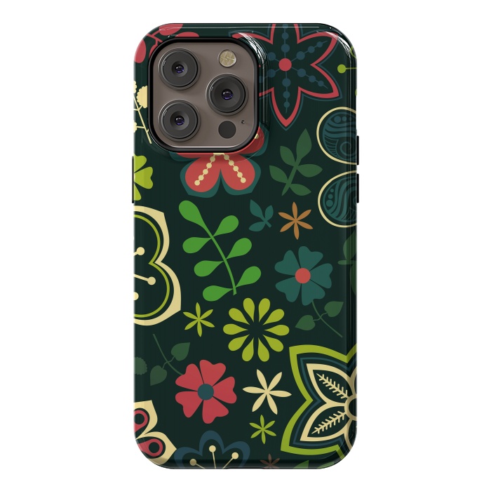 iPhone 14 Pro max StrongFit Seamless Flowers and Birds by ArtsCase