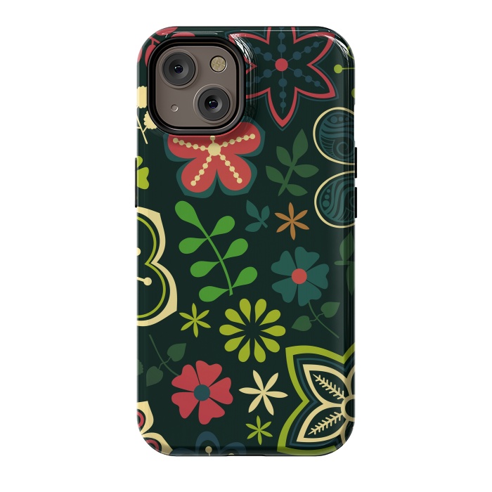 iPhone 14 StrongFit Seamless Flowers and Birds by ArtsCase