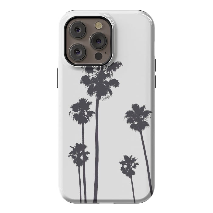 iPhone 14 Pro max StrongFit Palms & Sunset-Minimal B&W by ''CVogiatzi.