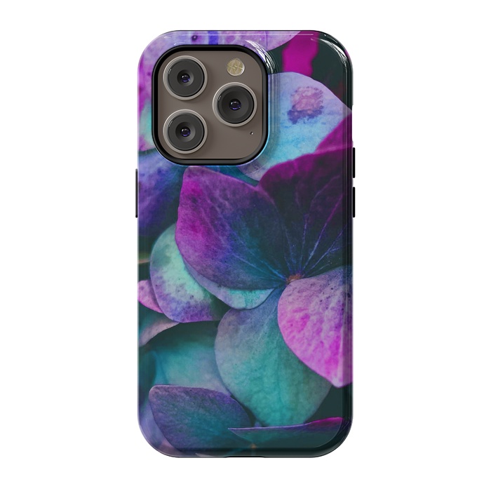 iPhone 14 Pro StrongFit purple hydrangea by haroulita