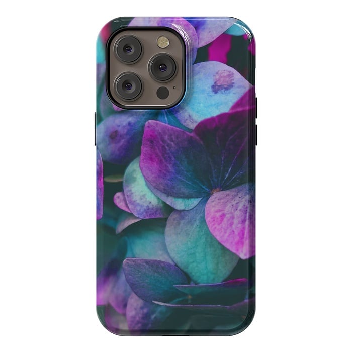 iPhone 14 Pro max StrongFit purple hydrangea by haroulita