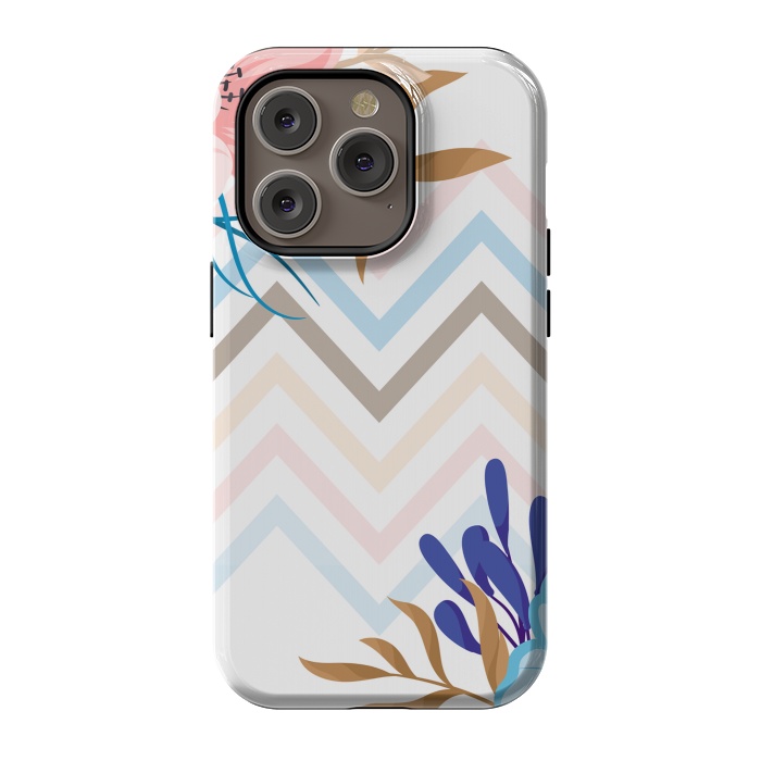 iPhone 14 Pro StrongFit chevron flowers by haroulita