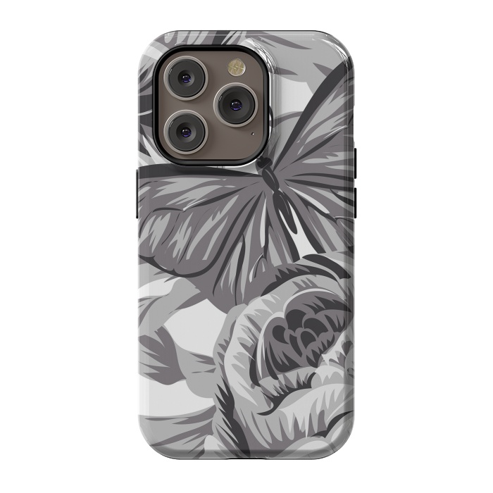 iPhone 14 Pro StrongFit minimal floral butterfly by haroulita