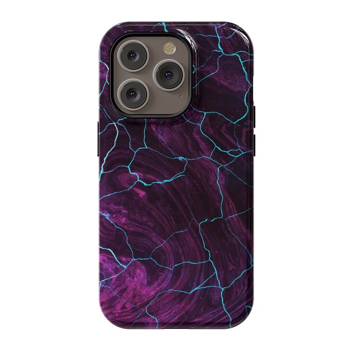 iPhone 14 Pro StrongFit Metallic dark purple marble by Oana 