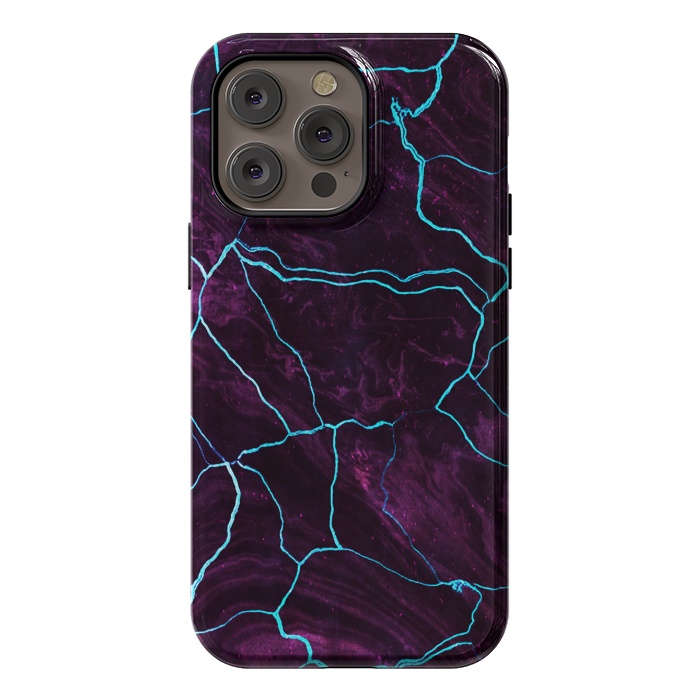 iPhone 14 Pro max StrongFit Metallic dark purple marble by Oana 