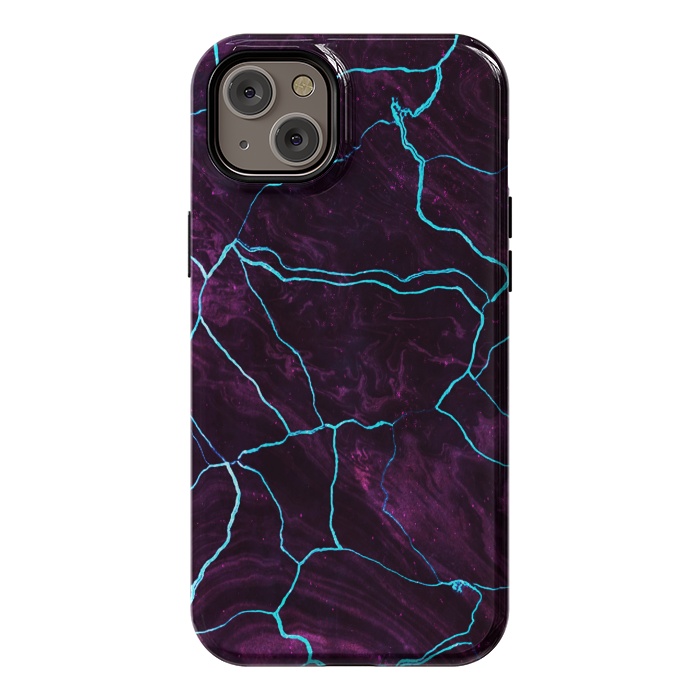 iPhone 14 Plus StrongFit Metallic dark purple marble by Oana 